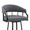 Armen Living Valerie 30" Swivel Slate Gray Faux Leather and Black Metal Bar Stool LCVLBAMBGR30 - alternate 3